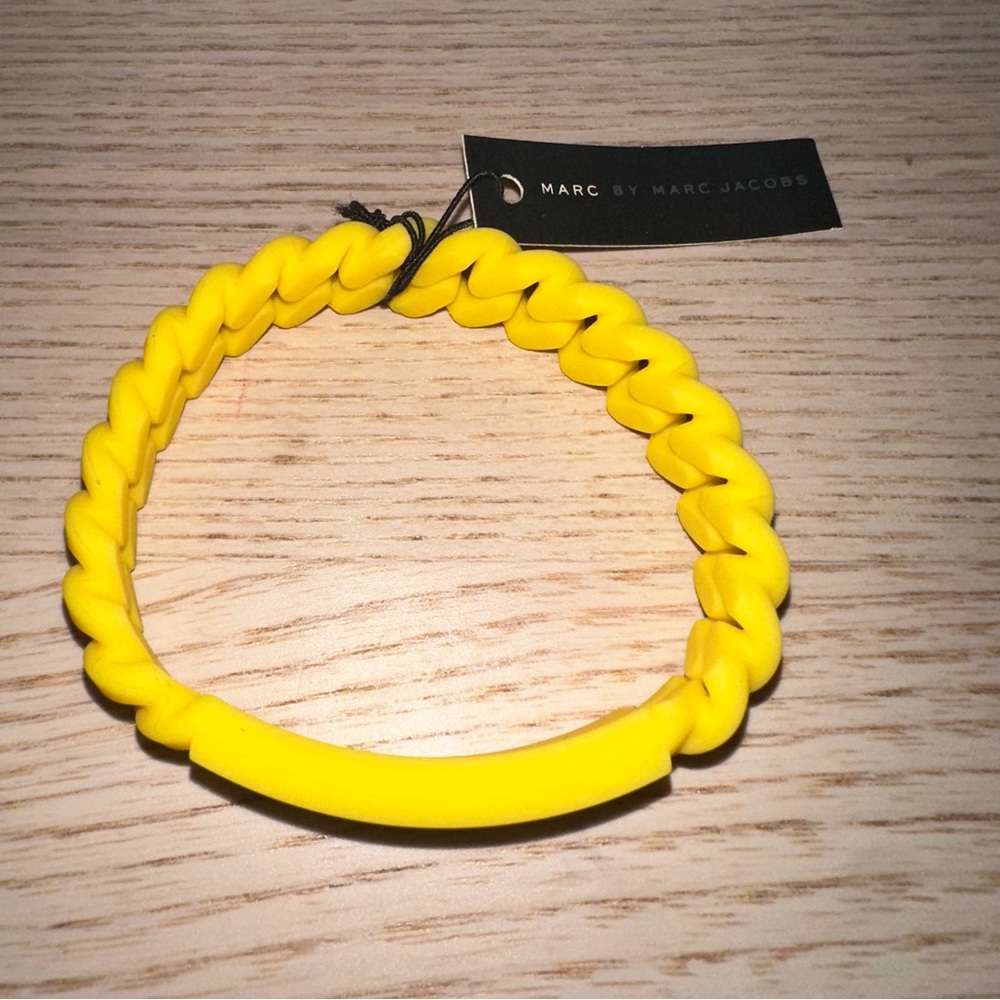 NWT Marc By Marc Jacobs Yellow Rubber Bracelet MSRP $28